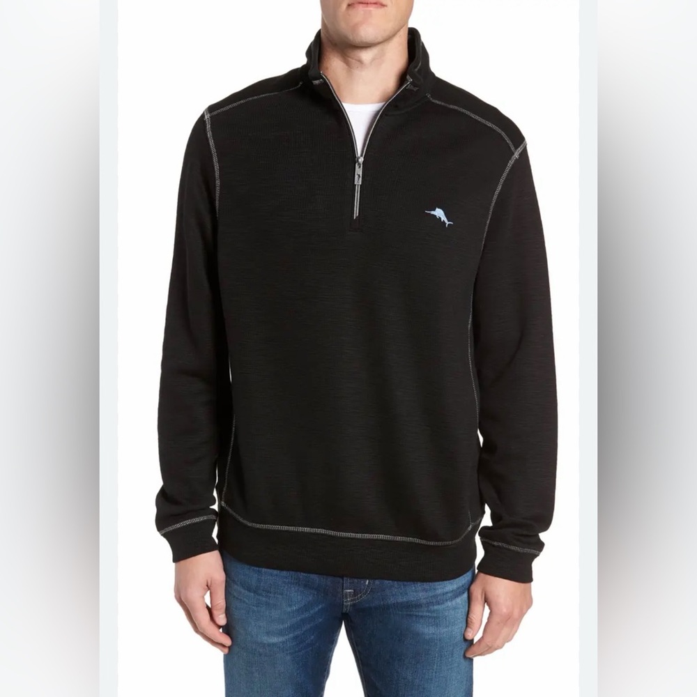 🖤 Tommy Bahama Tobago Quarter Zip Pullover Sweater‎ XL 🖤